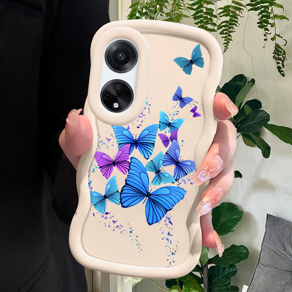 Gemaltes Muster Big Wave Edge Weiches Silikonmaterial Macaron-Telefongehäuse Stoßfestes Schutzgummigehäuse für OPPO Reno Realme