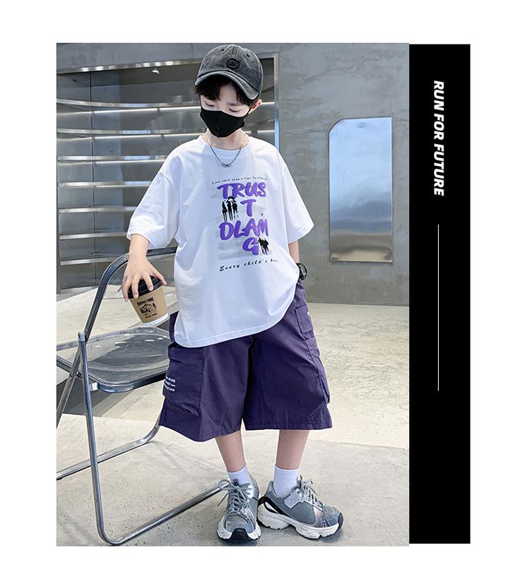 Boys' summer suit short sleeved loose 2026 new style children's summer boys' T-shirt two-piece set, men's god cool and handsome