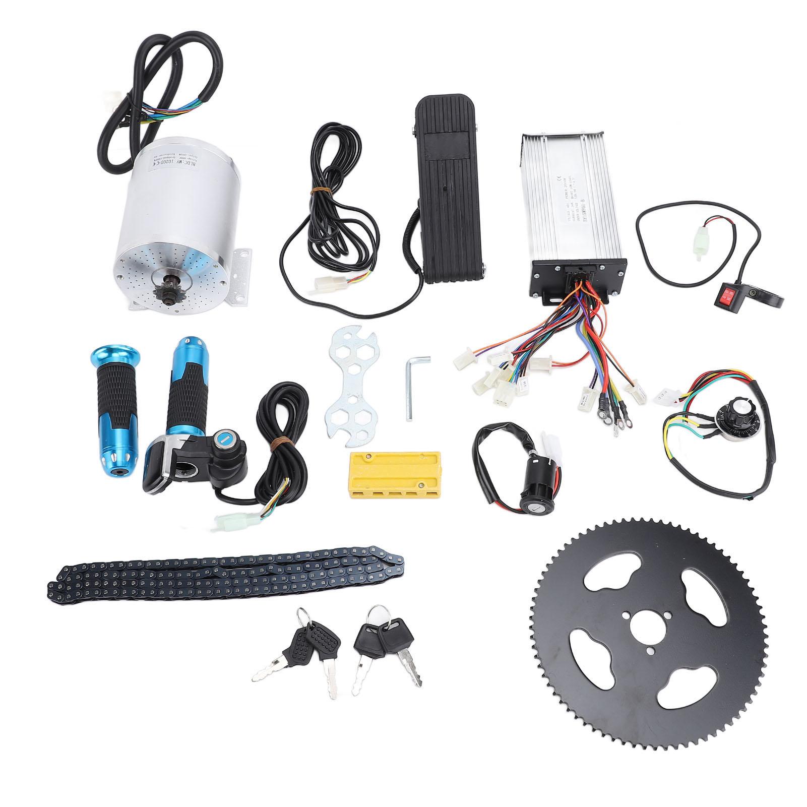 

Electric Brushless Motor Complete Kit 48V 2000W 4500RPM High Speed Motor With Controller Throttle Grip Sprocket Chain Electric Scooter DIY Part