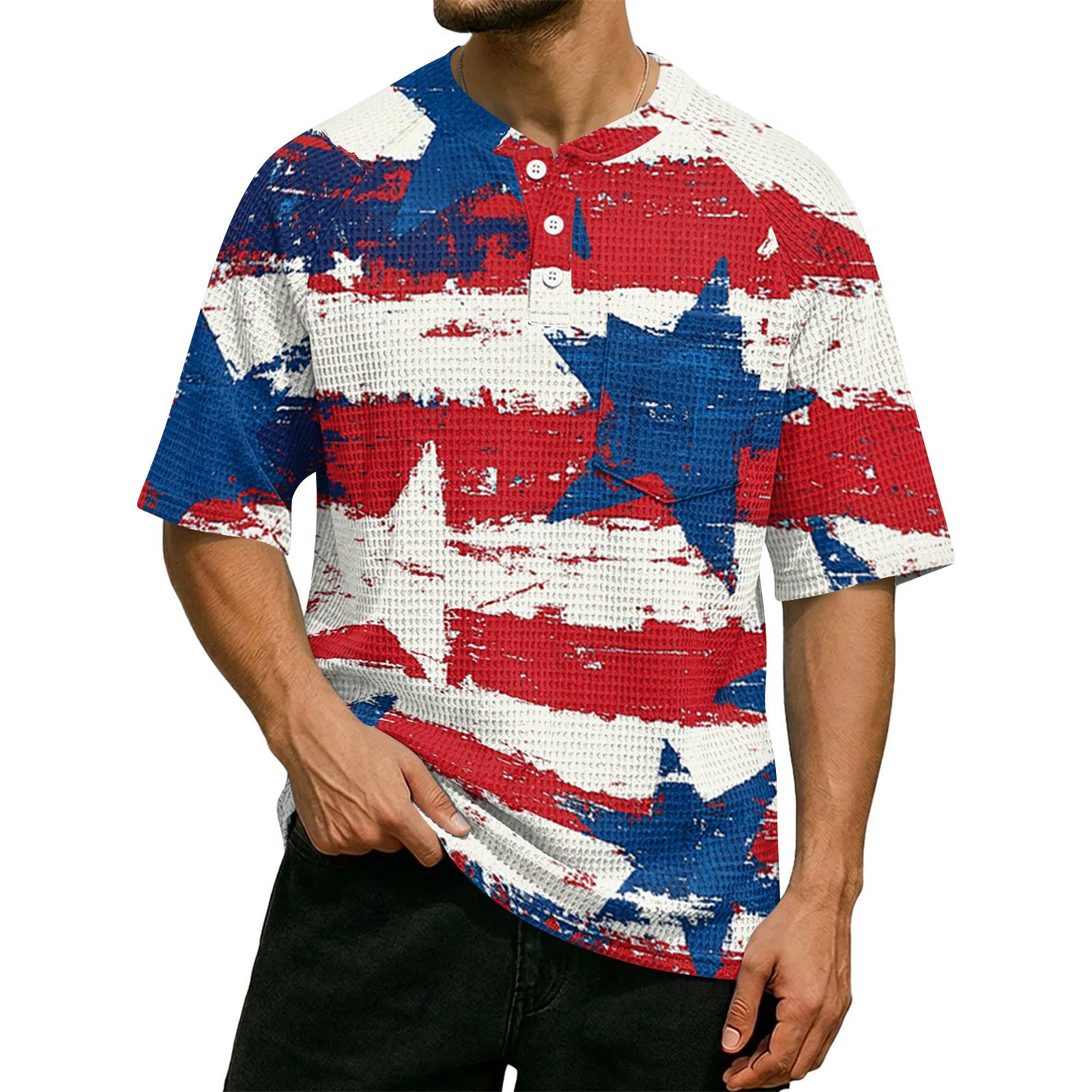 

Men s Casual Short-Sleeve Shirt With Button-Down Collar L червоний