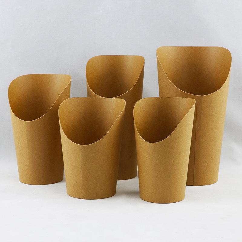 Kraft Paper Cup for Fries, Ice Cream, or Popcorn Packaging