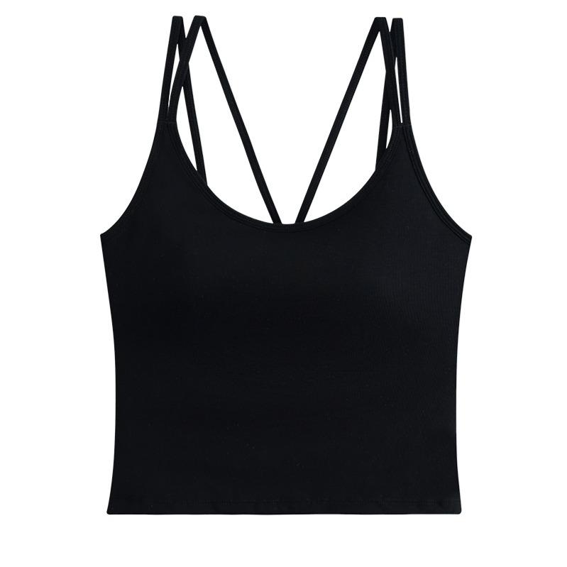 Oudifen Camisole Vest for Women with Breast Pads, No Need To Wear Bra, One-piece Beautiful Back, White Spring Outer Wear, Base Layer, Inner Top