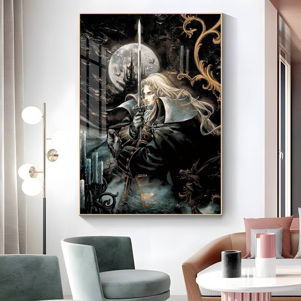 1pc Game C-Castlevania Poster Sticker Print Waterproof Wall Art For Living Room Bedroom Home Decor
