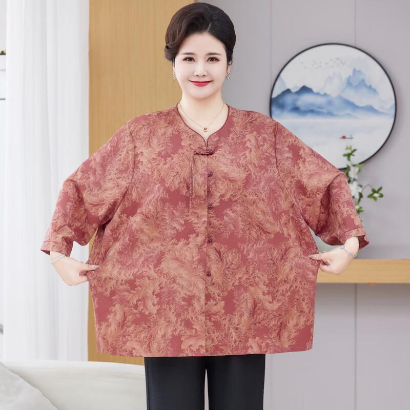 LangSha Plus Size Summer 3/4 Sleeve Blouse for Mid-Aged Women