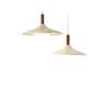 Nordic Walnut Three-Head Pendant Light for Dining, Bar, or Bedroom, Vintage UFO Style
