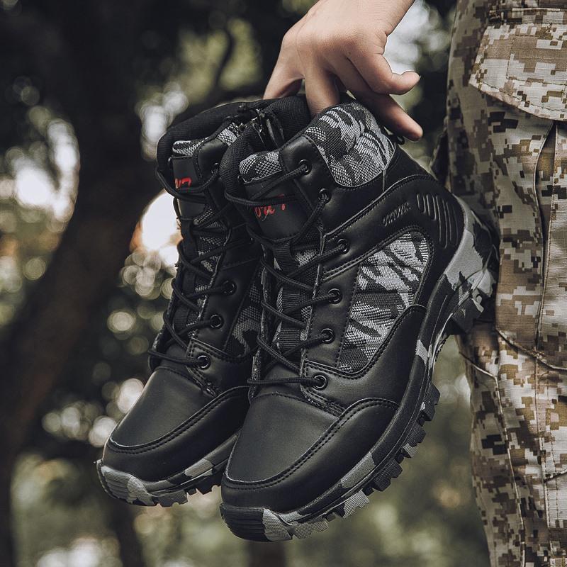 Brand Men Winter Snow Boots Waterproof Leather Sneakers Super Warm Men's Boots Outdoor Male Hiking Boots Work Shoes