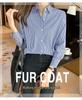 2023 Women's Korean Style Striped Cotton Shirt – Spring Loose Fit, Versatile for Inner or Outer Wear