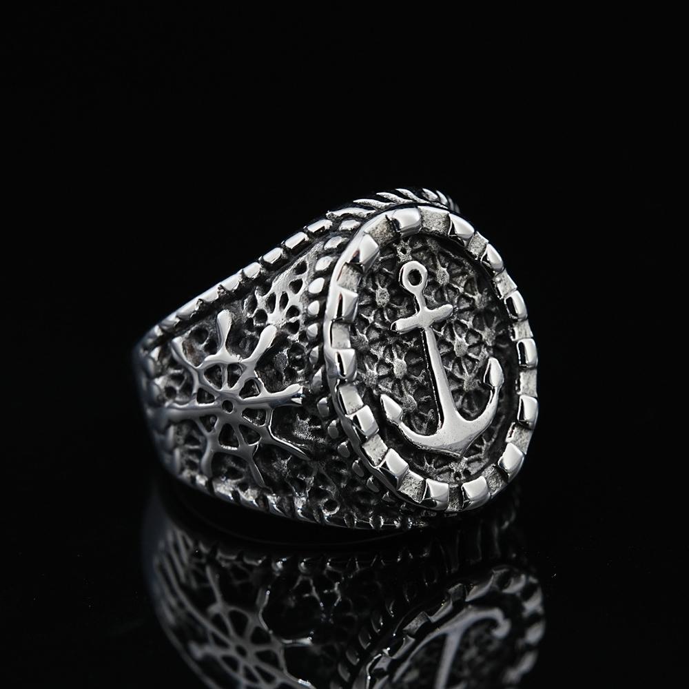 

Винтажное кольцо-якорь викингов для мужчин, модный амулет-компас, скандинавское кольцо, нержавеющая сталь, байкерский панк, хип-хоп, ювелирные изделия, подарки, оптовая продажа 13 серебряный