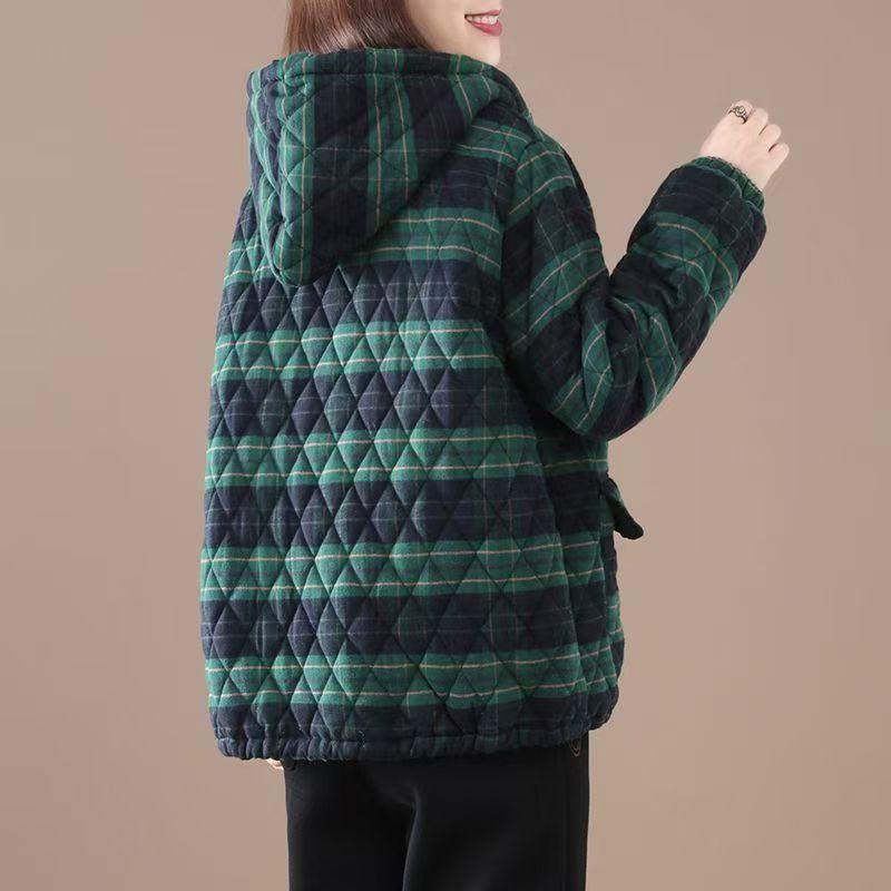 Coat for Women Fleece Thickened Plush Winter Double Layer Windbreaker Oversize Casual Hooded Jacket