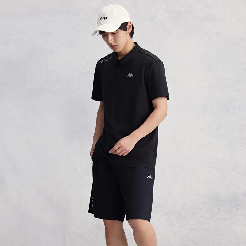 Kappa Gara Series Casual Sports Breathable Loose Short Sleeve Polo Shirt Men Tops Black K0E32PD50D-990