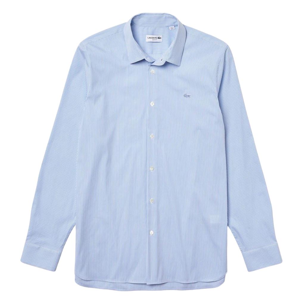 Lacoste Men's Striped Poplin Stretch Slim Shirt
