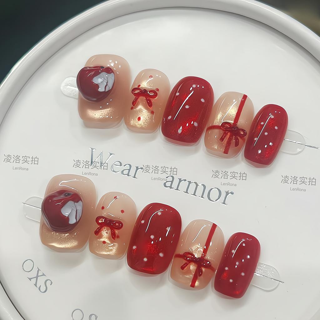 ציפורניים להדבקה ציפורניים מלאכותיות ריבועיות עם עיצוב נצנצים ציפורניים אקריליות מלאכותיות ציפורניים מזויפות מבריקות כיסוי מלא ציפורניים להדבקה ציפורניים עם דבק לנשים