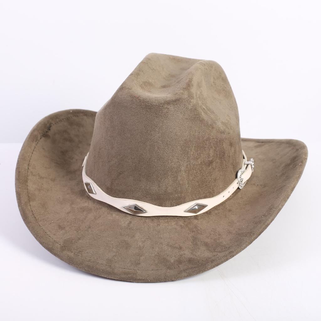 New Color Western Cowboy Hat Men's and Women's Commuting Versatile Simple Wind Wide Brim Top Hat Sun Hat