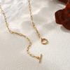 Multicolor Paperclip Link Chain OT Pendant Necklace 304 Stainless Steel 45cm(17.7") For Women Men Minimalist Exquisite Gift