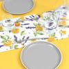 STYLE Decor Table Runner, Laminated, Waterproof, Nordic Style, 100cm, Wipeable, Orange, Lavender, Fruit Pattern, W2702000