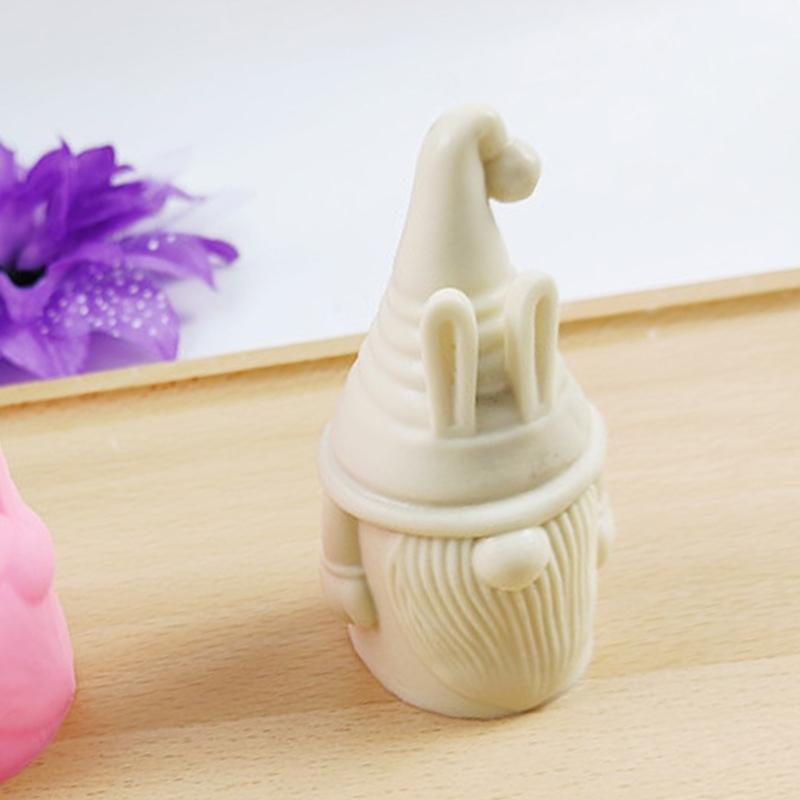 Christmas Candle Mold Long Ear Santa Claus Silicone Mold Gnome Epoxy Resin Mold 3D Casting Mold for DIY Aromatherapy