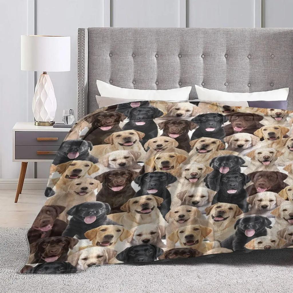 Labrador Flannel Blanket Quality Super Soft Cute Dog Xmas Gift Bedding Throws Winter Airplane Travel Chair Colorful Bedspread