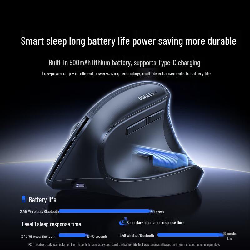 Ugreen Ergonomic Vertical Dual-Mode Silent Wireless Mouse