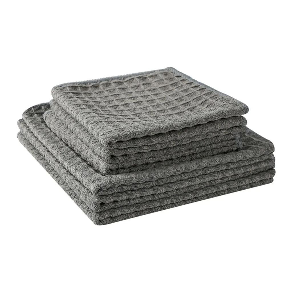 Microfiber Towels Waffle Towel Dish Cloth For Kitchen Towel 30*30cm Dark Grey Kitchen Dish Cloths Light Grey Waffle Towel