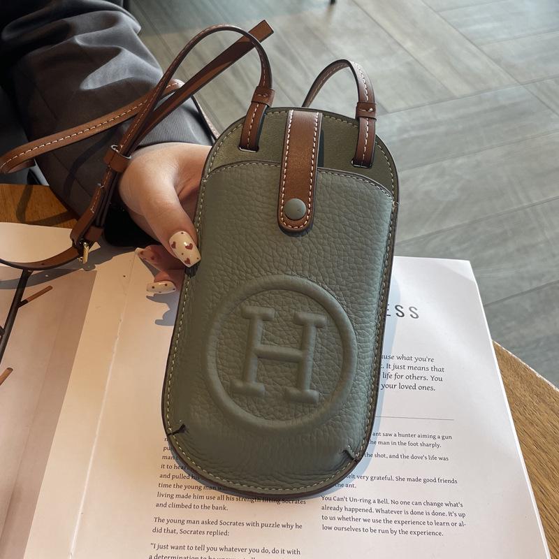 Women's Leather Crossbody Phone Bag - 2025 Summer Collection, Elegant & Compact Design