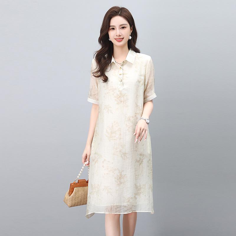 

Повседневное приталенное летнее платье средней длины для женщин Extra Large