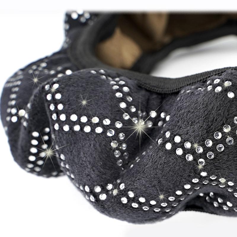 Car Auto Steering Wheel Cover Crystal Sparkle Diamond Anti-slip Protector