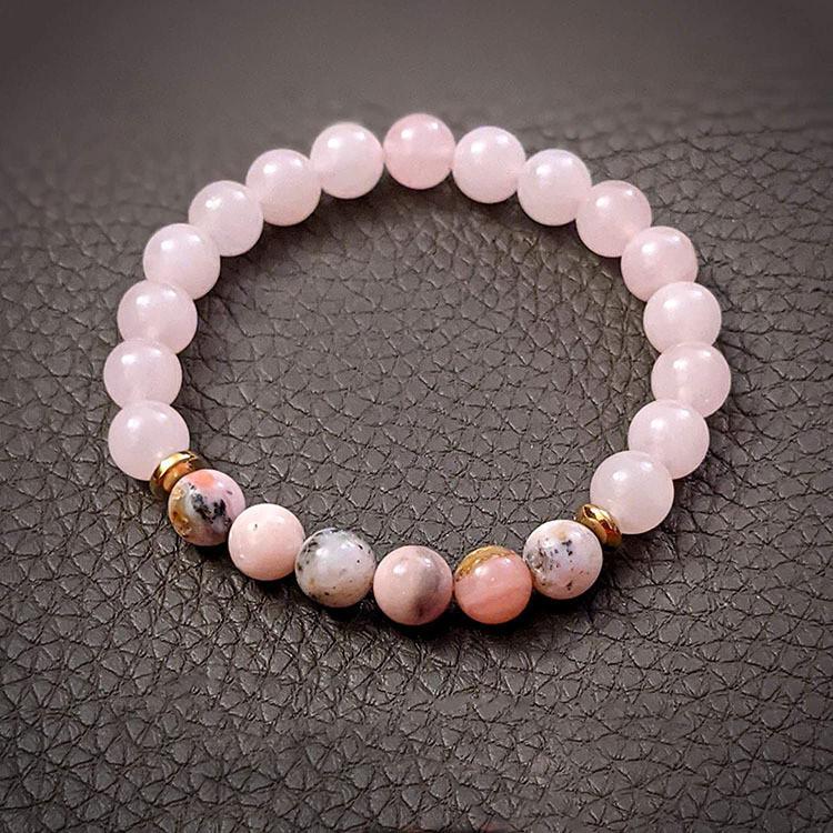 Pink Crystal Geometric Ladies Bracelet Handmade Fashion Accessory For Gift