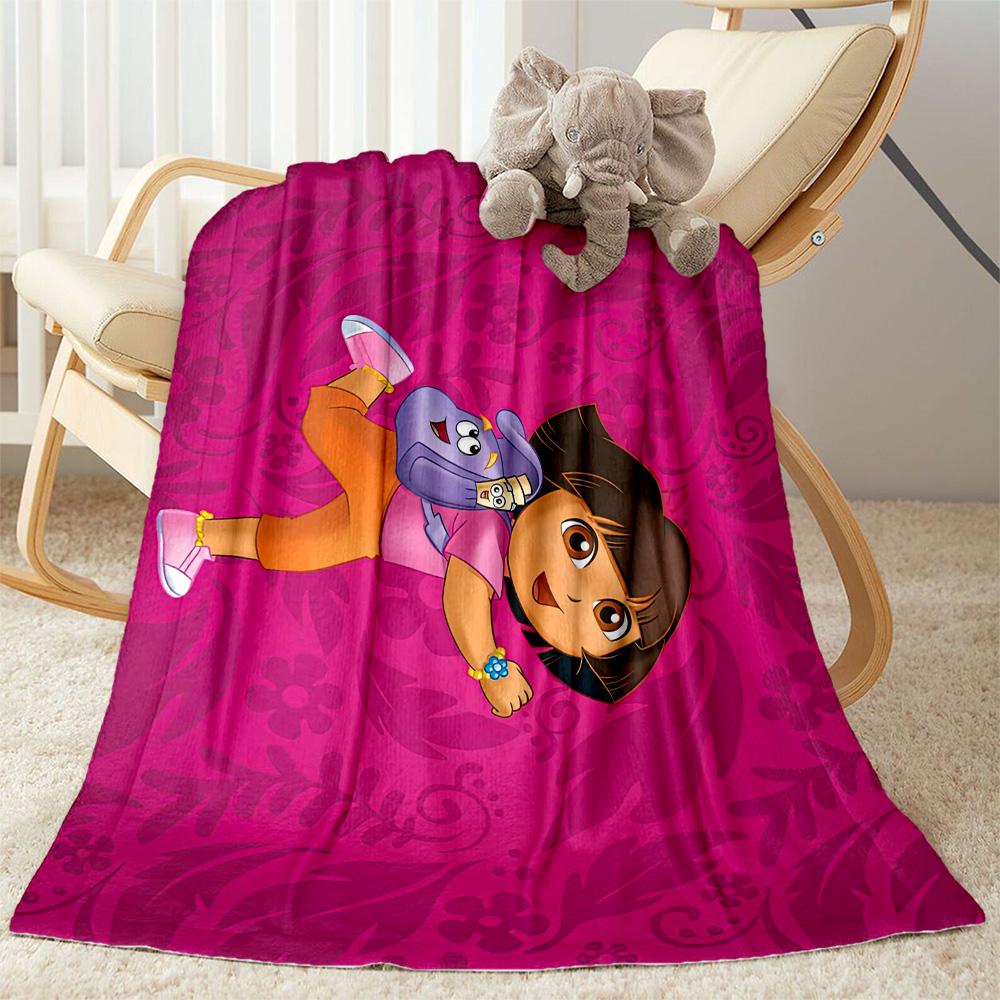 Dora Explorer Blanket Warmthful Decor Great for Office Chair Seaside Picnics Four Seasons Universal Warmthful Decor