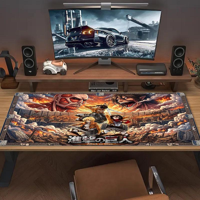 Anime Attack-on-Titan Color Mouse Pad Large Gaming Table Cushion Non-slip Laptop Tablet Big Mousepad XXL Mat Mini PC Playmat With Lock Edge