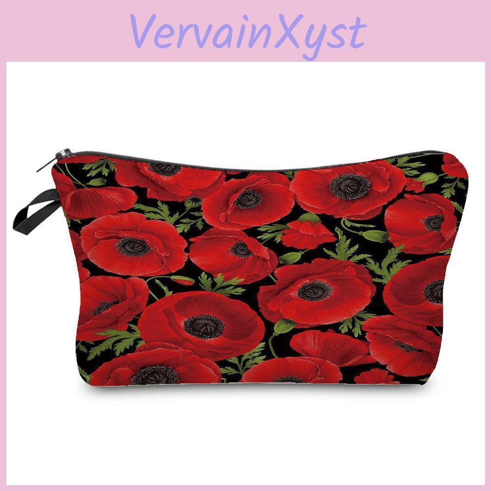 Borsa da cosmetico da donna con stampa floreale, organizer per articoli da toeletta, custodia da viaggio 6379