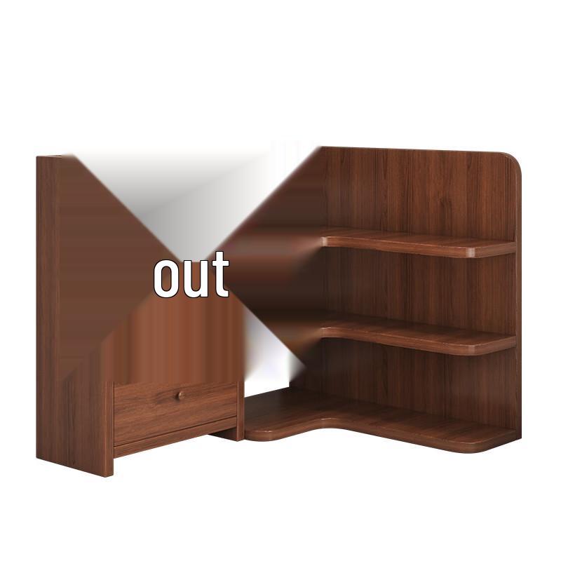 Miflame Eck-Schreibtisch-Bücherregal