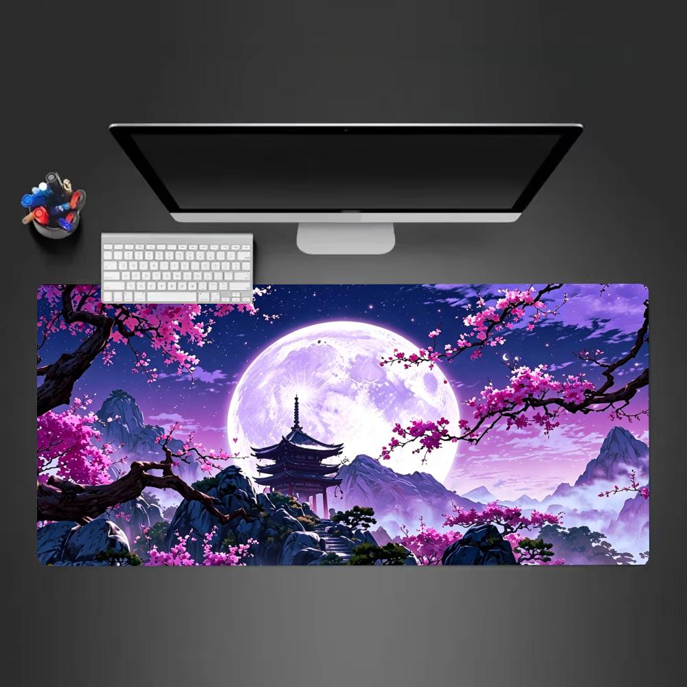 Sakura Scenery Mouse Pad Large Antislip Rubber Gaming Mousepad Durable Thick Seam Edge Suitable For Office And Gaming Desk Mats