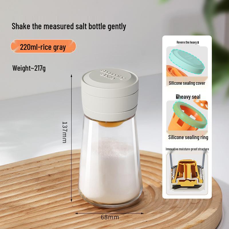 

Moisture-Proof Glass Salt Shaker & Seasoning Jar - Sealed & Integrated for Kitchen Use 220ml
