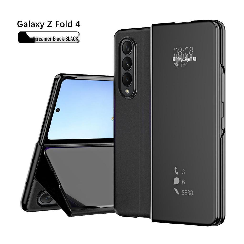 Samsung Z Fold7/6/5 Phone Case: Smart Flip Mirror, Full Coverage, Anti-Fall, Foldable Screen Protection.