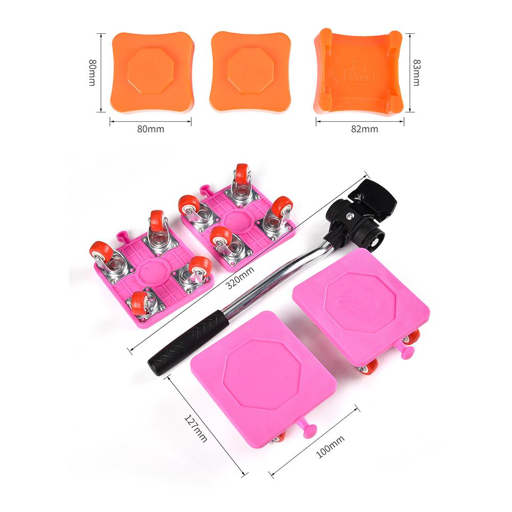Heavy Duty Furniture Lifter Transport Tool Furniture Mover Set 4 Move Roller 1 Wheel Bar for Lifting Moving Furniture Helper