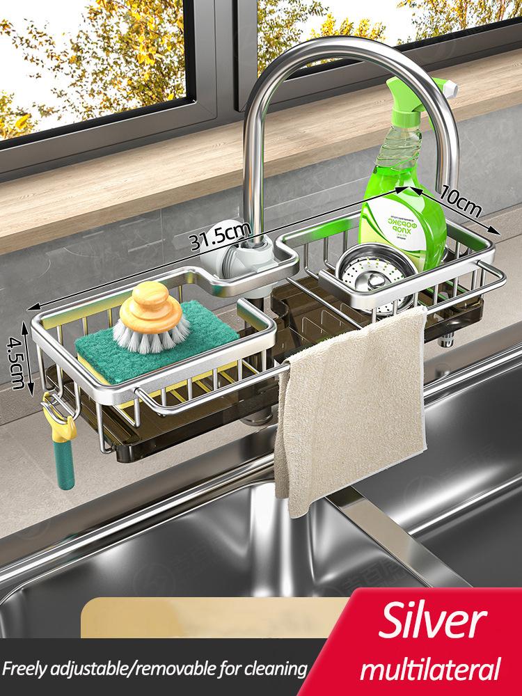 Kitchen Sink Faucet Storage Rack Dishwasher Vegetable Sink Supplies Household Drain Basket For Bathroom Gadget
