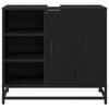 Bathroom Cabinet with Door Black Oak Look 65 X 33 X 60 Cm