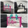 All-match PVC Beach Bag Large Capacity Waterproof Handbag Transparent Jelly Bag  Cosmetic Bag