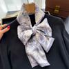Floral Print 12*145cm Long Ribbon Silk Scarf Women Neck Scarves Headband Female Skinny Neckerchief Hair Band Neck Tie Bag Ribbon
