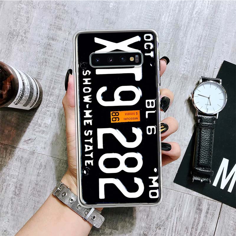 Retro License Plate Number 66 Phone Case For Samsung Galaxy S26 S25 Edge S24 S23 FE S22 Ultra S21 Plus S20 + Fundas Cover Coque