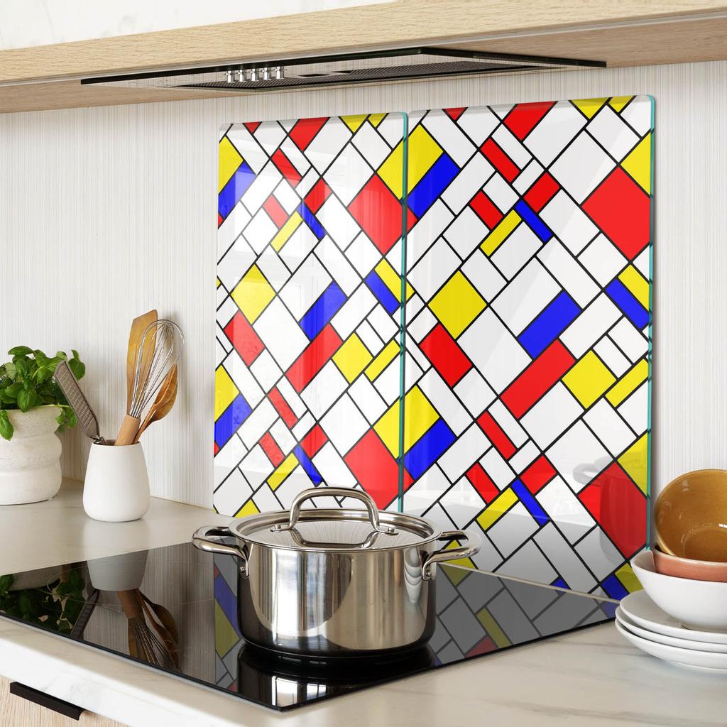 Multifunctional Decorative Tempered Glass Kitchen Boards Abstraction 2X30X52 Cm