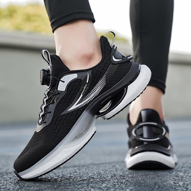 Spring and Autumn Summer Men's Rotating Button Running Shock Absorption Breathable Casual Sports Shoes