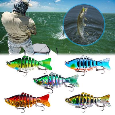 5Pcs Multi-Jointed Swimbait Fishing Lures with Treble Hooks Realistic Looking