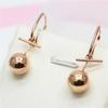 Purple Gold Shiny Ball Earrings, Round Ball Simple Temperament, Personalized Fashion Bright Earrings