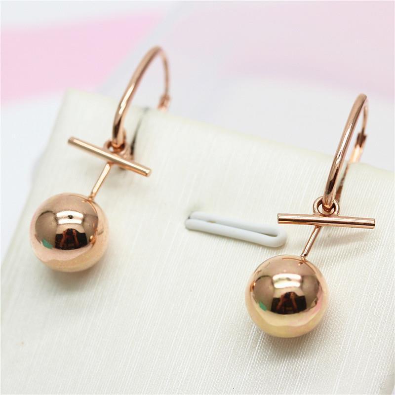 Purple Gold Shiny Ball Earrings, Round Ball Simple Temperament, Personalized Fashion Bright Earrings