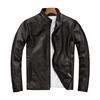 Chinese Size Casual Men Leather Jacket Thin Soft Cowhide Leather Black Brown Standard Collar Mens Coats Spring