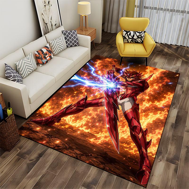 Fiery Warrior with Electric Sword suitable as a non-slip mat for the living room or bedroom sofa