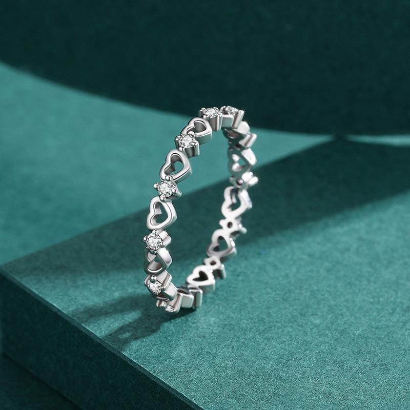 Tancise Classic 925 Sterling Silver  Zircon Ring Ladies Jewelry Wedding Promise Party Gift