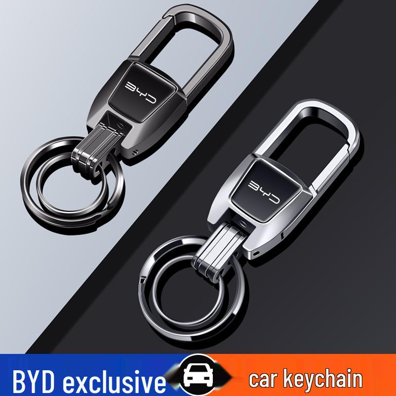Zinc Alloy Keyring Pendant for BYD Seagull, Song Plus/Pro, Han, Dolphin, Qin Car Keychains