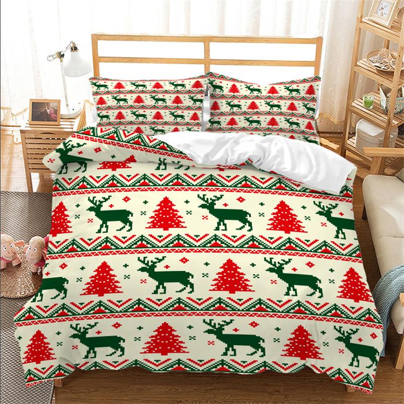 Christmas Duvet Cover Sets With Red White Snowflake Holiday Style Christmas Xmas Design For Christmas Bedroom Decoration Women